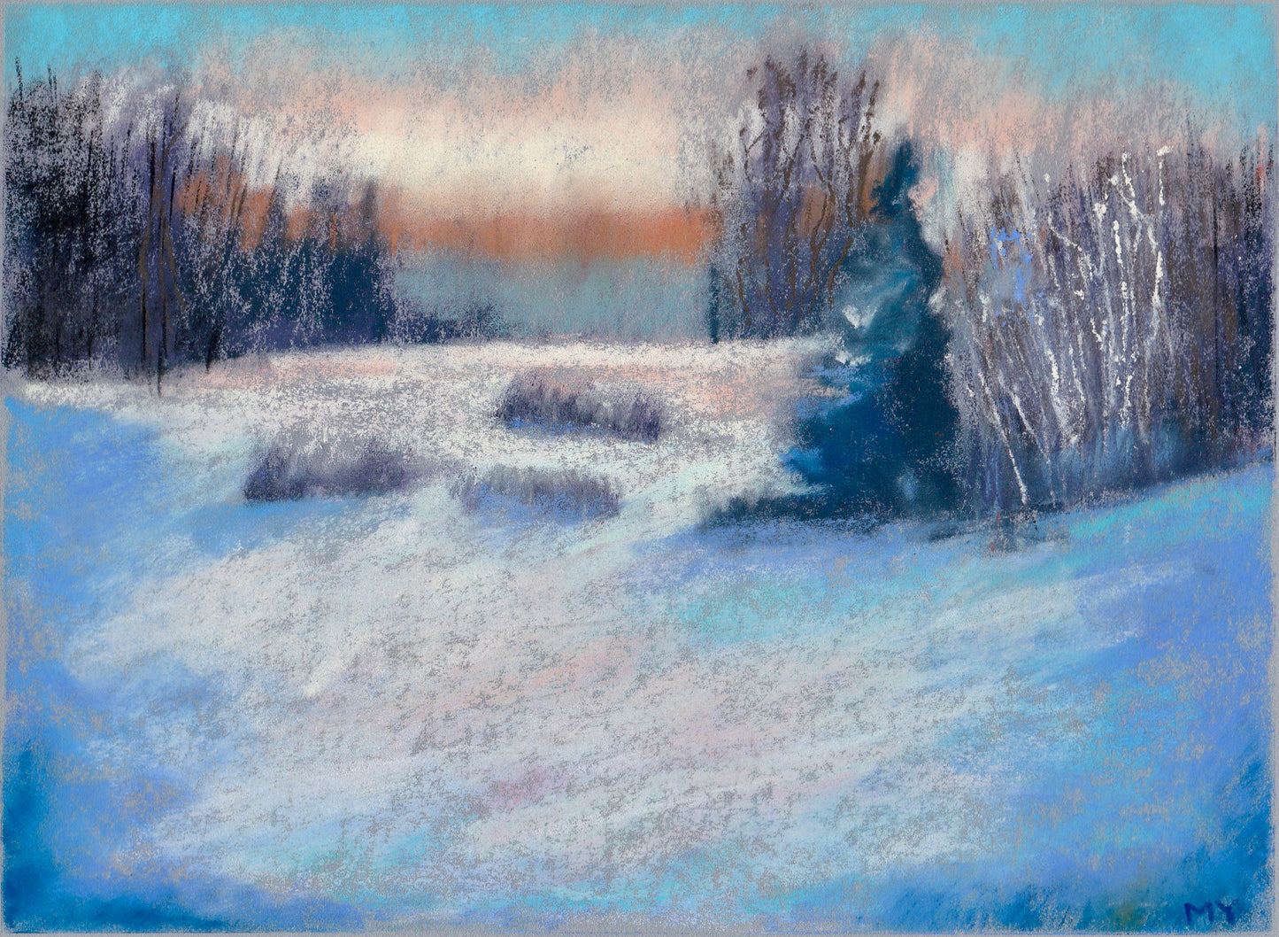 Fresh Snow - Original Pastel Painting