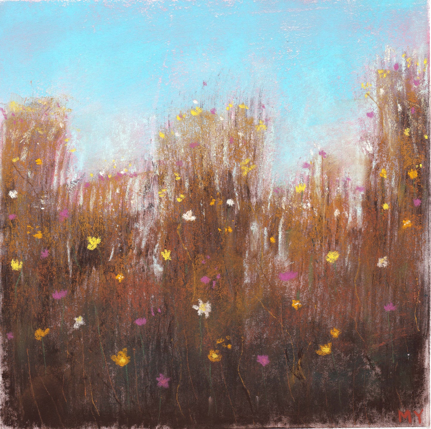 Late Summer Wildflowers – Original Pastel Painting
