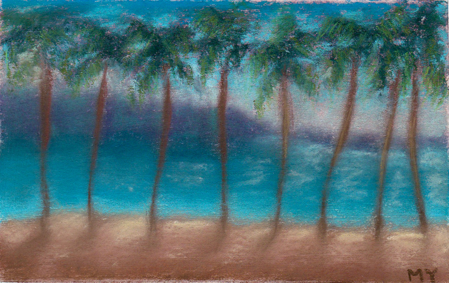 Palm Trees - Original Pastel Painting