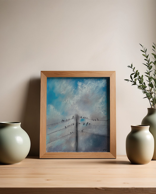 Birds on a Wire no. 1 Digital Art Print