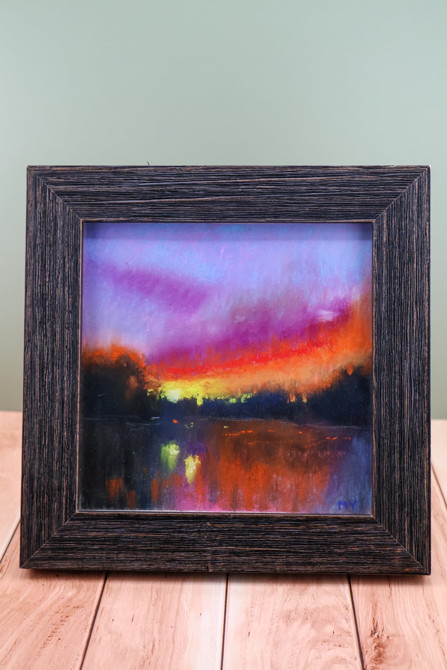 Sunset on the Lake - Original Pastel Painting