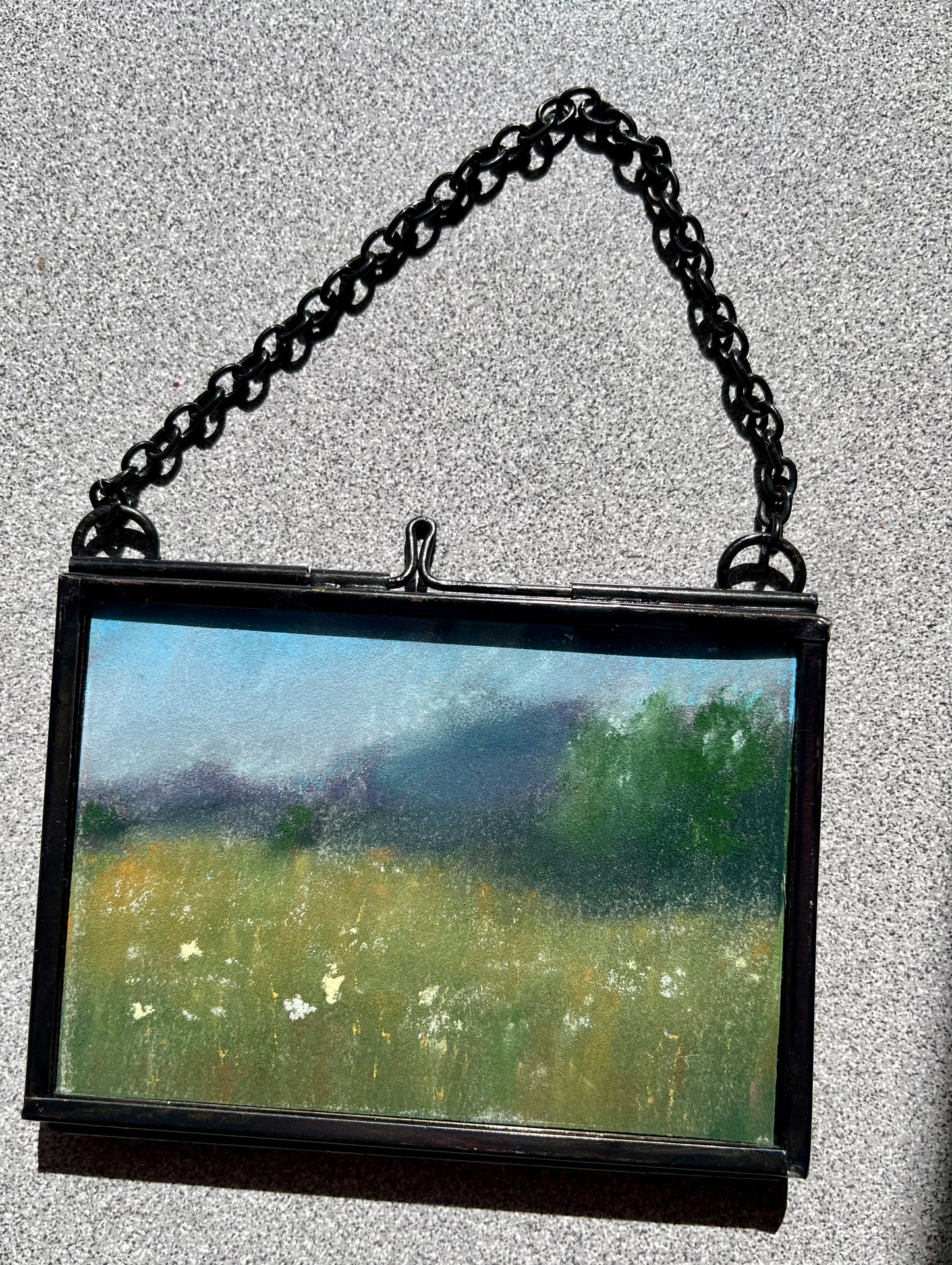 In the Meadow - Mini Framed Original Pastel Painting