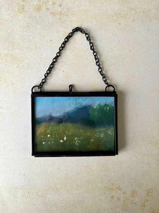 In the Meadow - Mini Framed Original Pastel Painting