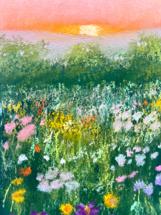 Flower Field - Original Pastel Painting