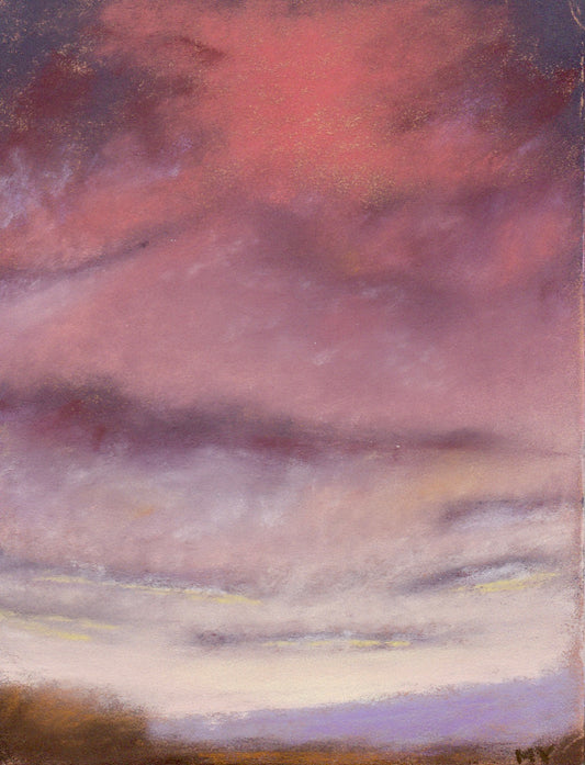 Purple Sunset - Original Pastel Painting